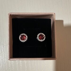 Elegant Red Stud Earrings